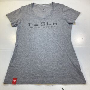 TESLA Womens Fit T Shirt M Made in California Electric Car Graphic Tee Elon Musk